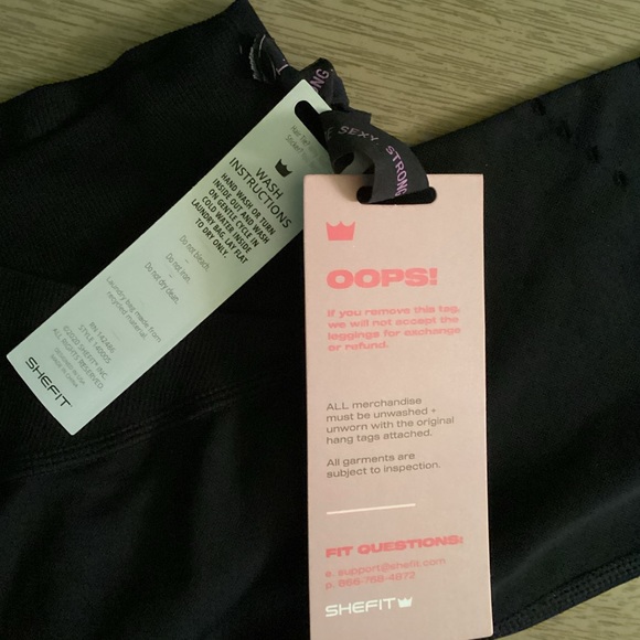 Shefit Seamless Black Leggings Size Small with Laundry Bag NWT - Picture 13 of 14